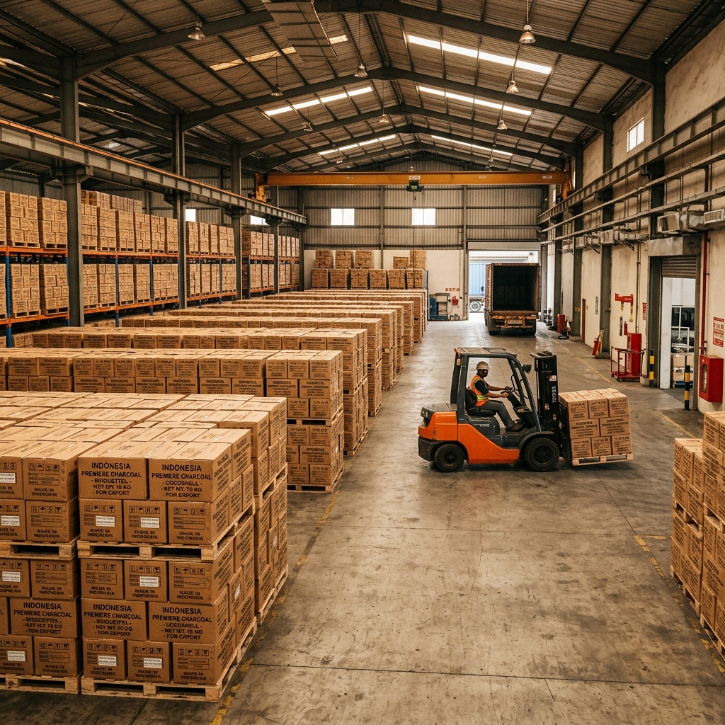 Charcoal warehouse storage